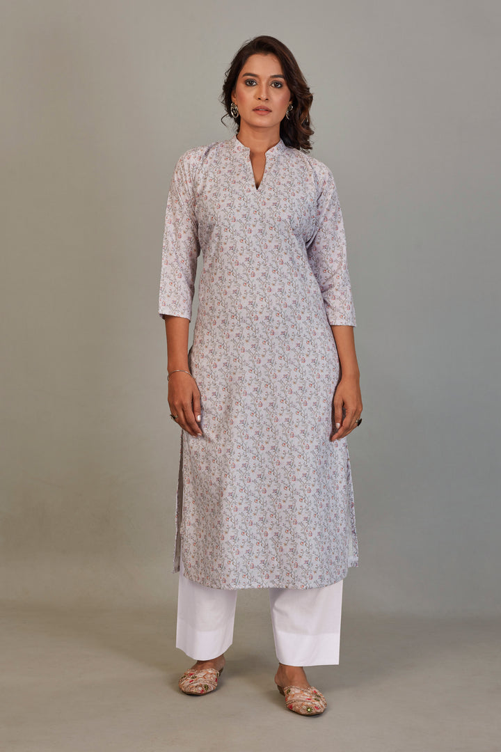Sukura Digital Printed Fabric Gray Top