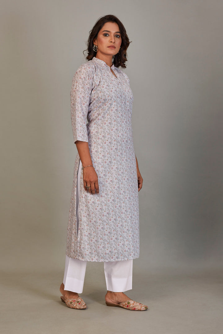 Sukura Digital Printed Fabric Gray Top