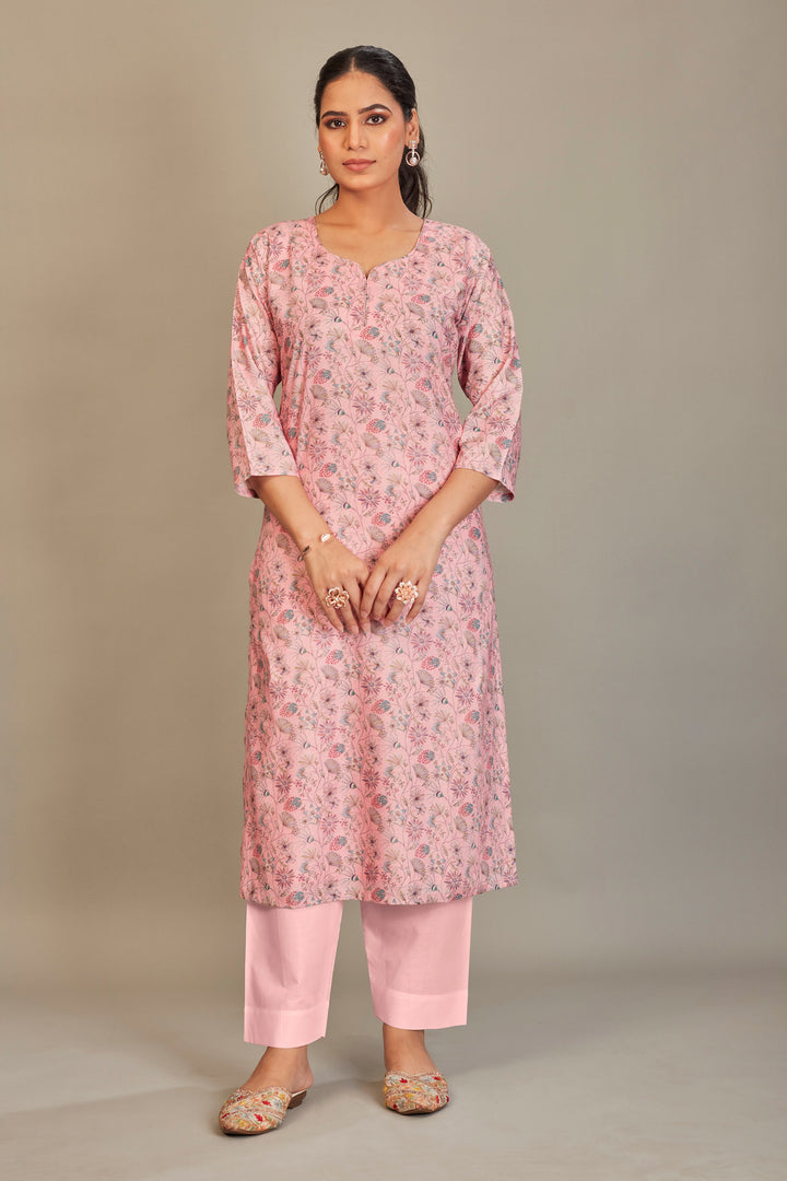Sunaina Digital Printed Fabric Light Pink Top