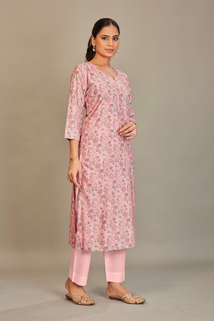 Sunaina Digital Printed Fabric Light Pink Top