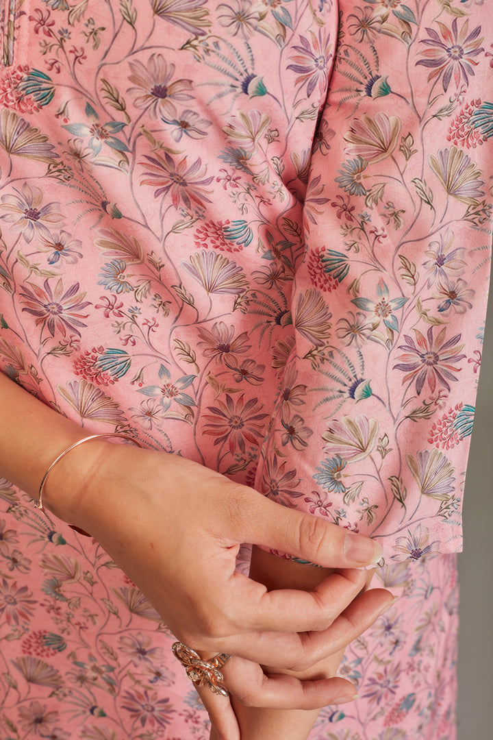Sunaina Digital Printed Fabric Light Pink Top