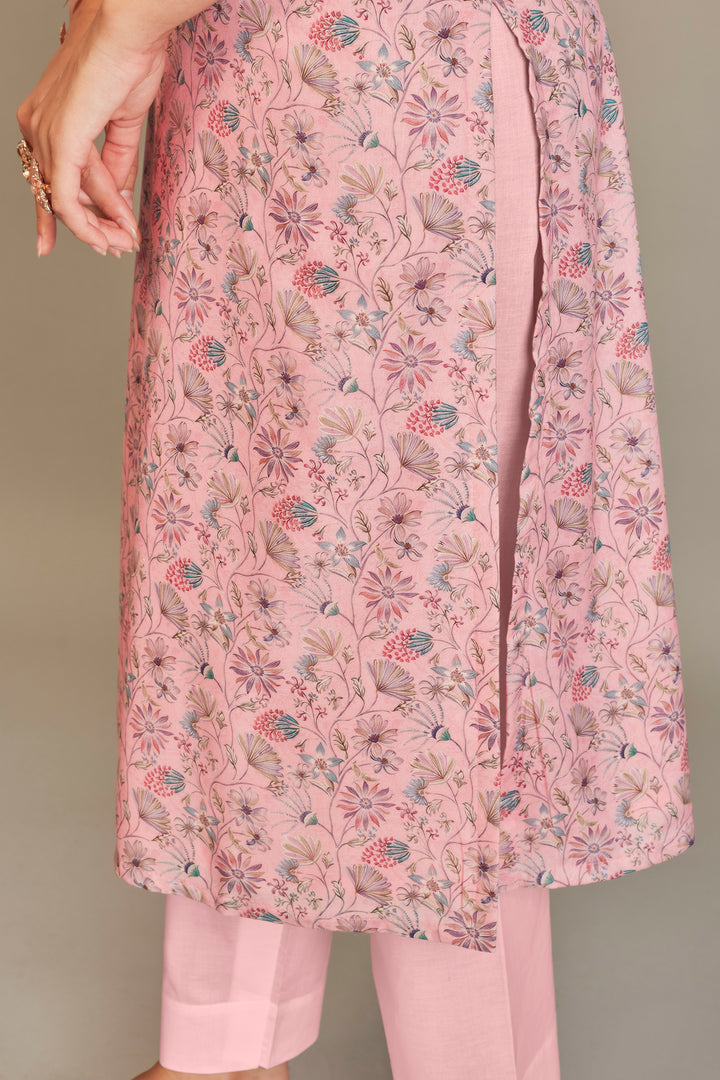 Sunaina Digital Printed Fabric Light Pink Top
