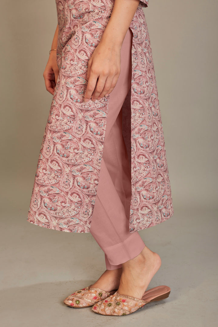 Pure Italian Digital Printed Fabric Mauve Top