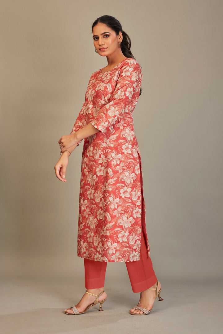 Pure Italian Digital Printed Fabric Red Top