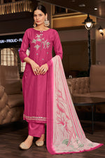 Load image into Gallery viewer, Pink Pure Jaam satin Fancy Embroidery Work Salwar Suit
