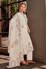 Load image into Gallery viewer, Off White Cotton Digital Printed Embroidery Work salwar suit
