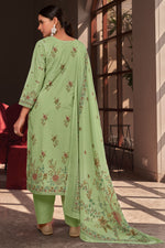 Load image into Gallery viewer, Sea Green Cotton Digital Printed Embroidery Work Salwar Suit
