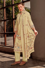 Load image into Gallery viewer, Beige Color Cotton Digital Printed Embroidery Work Salwar Kameez
