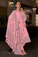 Load image into Gallery viewer, Cotton Digital Printed Embroidery Work Straight Cut Dress In Pink Color
