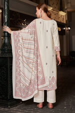 Load image into Gallery viewer, White Color Cotton Digital Printed Embroidery Work Straight Cut Suit

