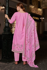 Load image into Gallery viewer, Pink Color Cotton Digital Printed Embroidery Work Straight Cut Salwar Suit

