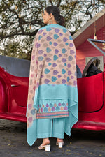 Load image into Gallery viewer, Sky Blue Cotton Butti Digital Printed Work Dress
