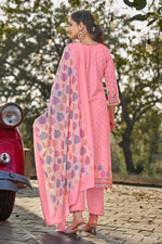 Load image into Gallery viewer, Pink Cotton Butti Digital Printed Work Dress
