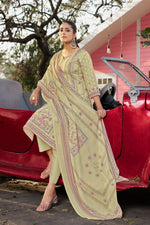 Load image into Gallery viewer, Cotton Butti Digital Printed Work Straight Cut Dress In Sea Green Color
