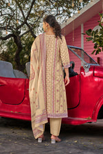 Load image into Gallery viewer, Beige Color Cotton Butti Digital Printed Work Straight Cut Suit
