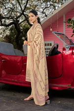 Load image into Gallery viewer, Beige Color Cotton Butti Digital Printed Work Straight Cut Suit
