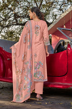 Load image into Gallery viewer, Peach Color Cotton Butti Digital Printed Work Straight Cut Salwar Suit
