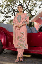Load image into Gallery viewer, Peach Color Cotton Butti Digital Printed Work Straight Cut Salwar Suit
