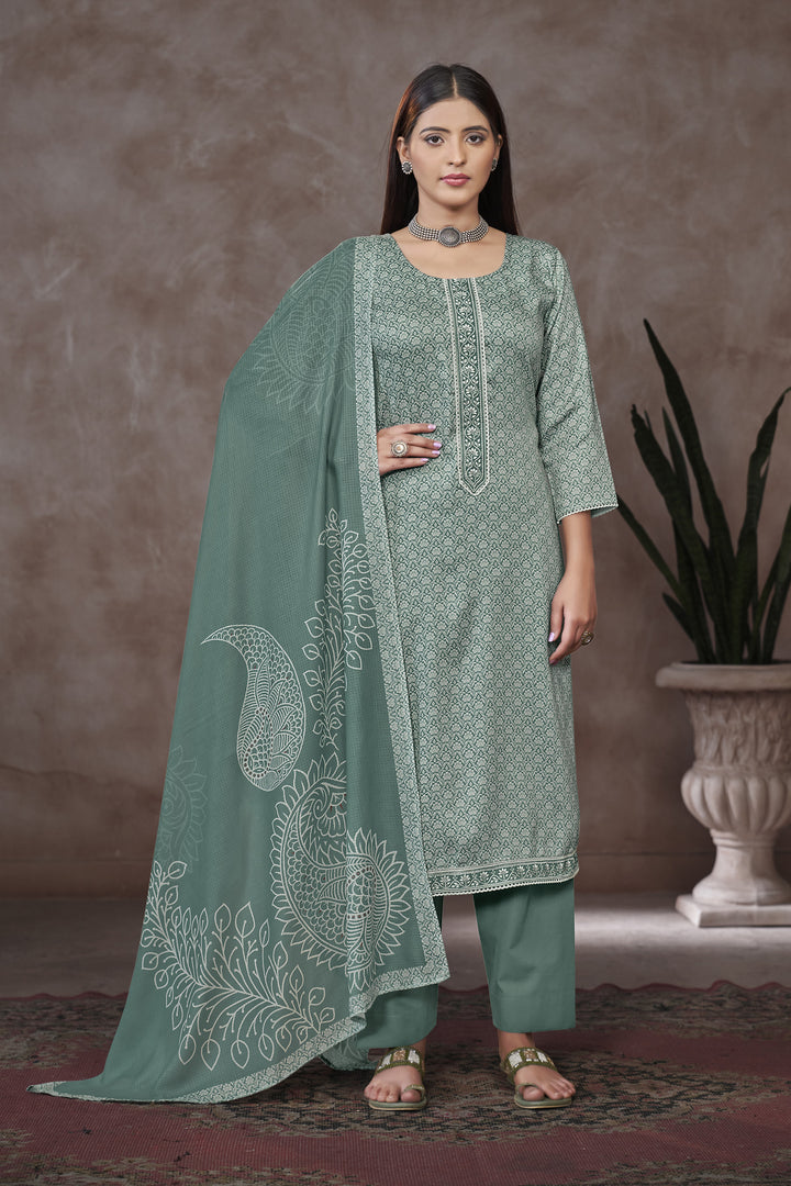 Jaam Satin Digital Prints Yock Daman Embroidery Work Salwar Kameez