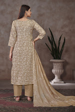 Load image into Gallery viewer, Jaam Satin Digital Print Salwar Suit In Light Brown Color

