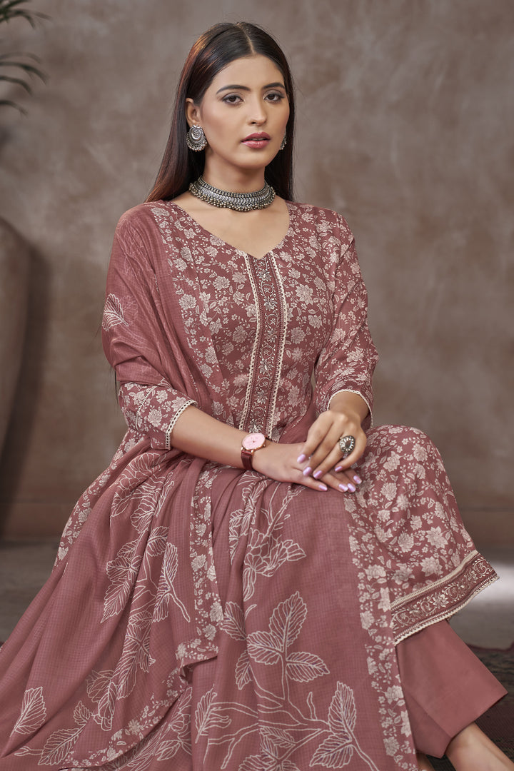 Fascinating Jaam Satin Fabric Digital Printed Suit