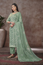 Load image into Gallery viewer, Jaam Satin Sea Green Color Digital Printed Dress
