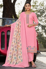 Load image into Gallery viewer, Pink Cotton Butti Digital Printed Work Dress

