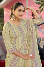 Load image into Gallery viewer, Cotton Butti Digital Printed Work Straight Cut Dress In Sea Green Color
