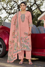 Load image into Gallery viewer, Peach Color Cotton Butti Digital Printed Work Straight Cut Salwar Suit
