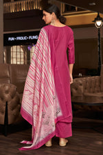 Load image into Gallery viewer, Pink Pure Jaam satin Fancy Embroidery Work Salwar Suit
