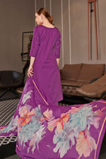Load image into Gallery viewer, Purple Pure Jaam satin Fancy Embroidery Salwar Kameez
