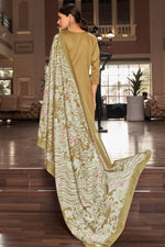 Load image into Gallery viewer, Beige Color Pure Jaam satin Fancy Embroidery Work Salwar Suit
