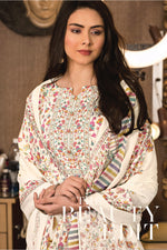 Load image into Gallery viewer, Cream Cotton Digital Print Fancy Salwar Kameez
