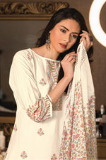 Load image into Gallery viewer, Cotton Digital Print Fancy Dress In Cream Color
