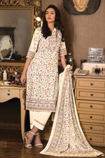 Load image into Gallery viewer, Cotton Cream Digital Print Fancy Salwar Kameez

