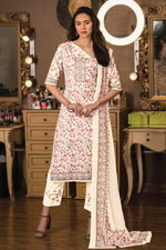 Load image into Gallery viewer, Cotton Digital Print Fancy Cream Suit
