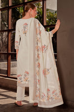 Load image into Gallery viewer, Off White Cotton Digital Printed Embroidery Work salwar suit

