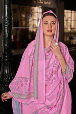 Load image into Gallery viewer, Pink Color Cotton Digital Printed Embroidery Work Straight Cut Salwar Suit
