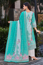Load image into Gallery viewer, Pure Italian Lawn Digital Print With Daman Lace Palazzo Salwar Kameez

