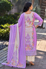 Load image into Gallery viewer, Lavender Pure Italian Lawn Digital Print Palazzo Salwar Suit
