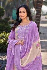 Load image into Gallery viewer, Lavender Pure Italian Lawn Digital Print Palazzo Salwar Suit
