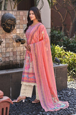 Load image into Gallery viewer, Pink Color  Pure Italian Lawn Digital Print Palazzo Suit
