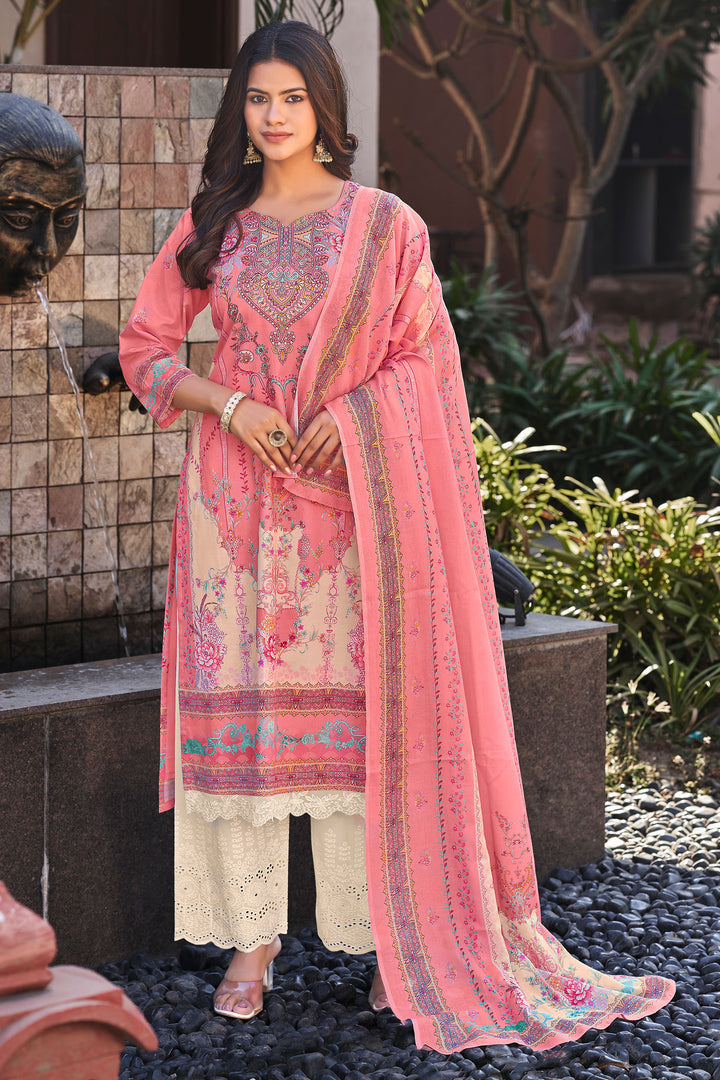 Pink Color  Pure Italian Lawn Digital Print Palazzo Suit