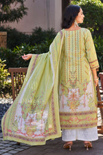 Load image into Gallery viewer, Olive Pure Italian Lawn Digital Print Palazzo Dress

