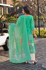Load image into Gallery viewer, Pure Italian Lawn Digital Print Palazzo Salwar Suit In Sea Green Color
