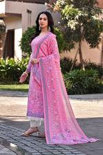 Load image into Gallery viewer, Pure Italian Lawn Digital Print Pink Color Palazzo Dress
