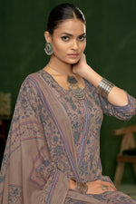 Load image into Gallery viewer, Dark Beige Jaam Satin Digital Print Casual Salwar Suit
