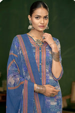 Load image into Gallery viewer, Jaam Satin Digital Print Casual Dress In Blue Color
