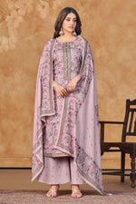 Load image into Gallery viewer, Jaam Satin Digital Print Lavender Casual Palazzo Suit
