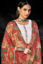 Load image into Gallery viewer, Pure Italian Lawn Lucknowi Embroidery Work Straight Cut Salwar Kameez
